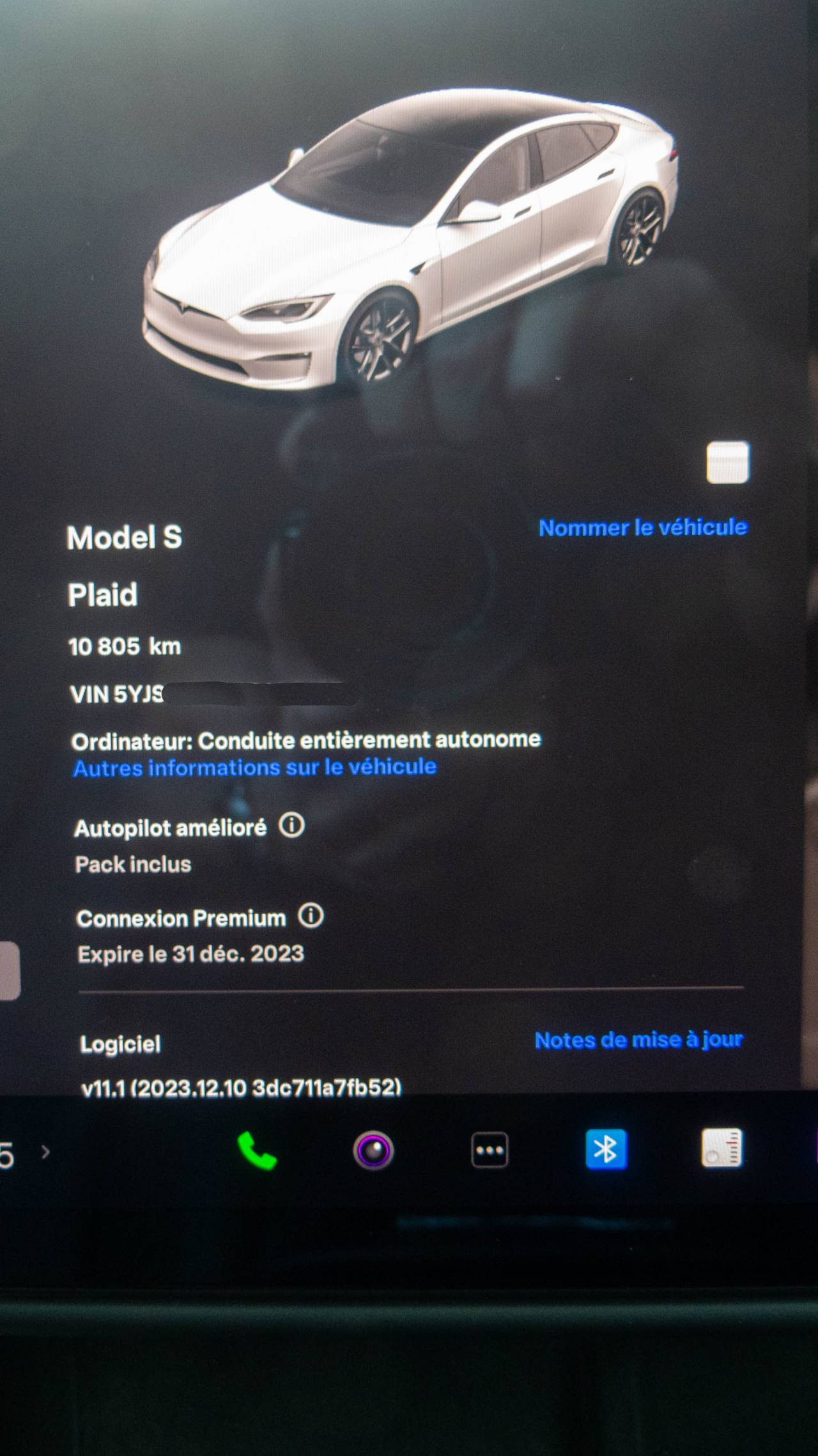2022 Model S Tri-Motor Plaid AWD Blanc