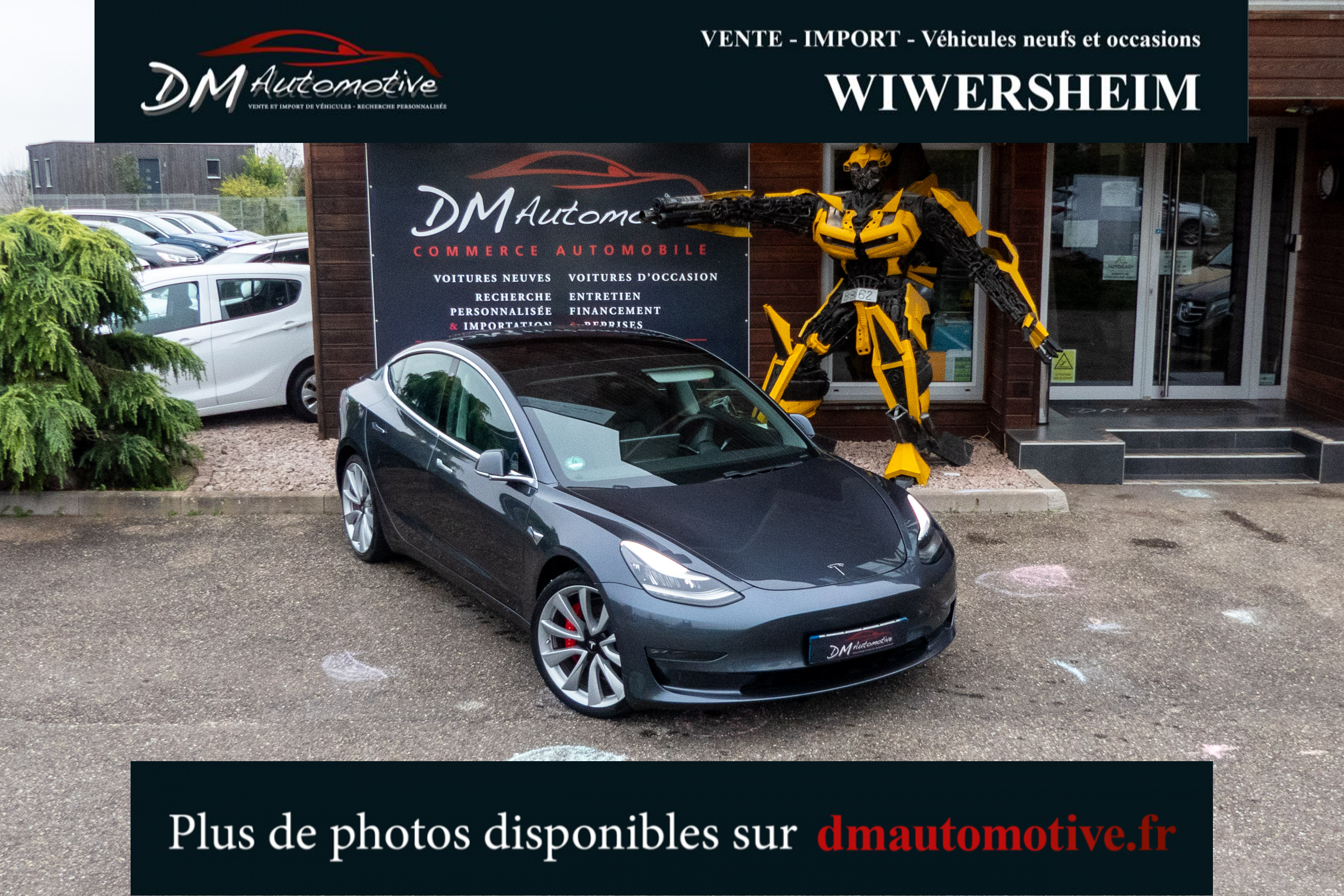 2019 Model 3 Performance Dual Motor AWD Gris foncé