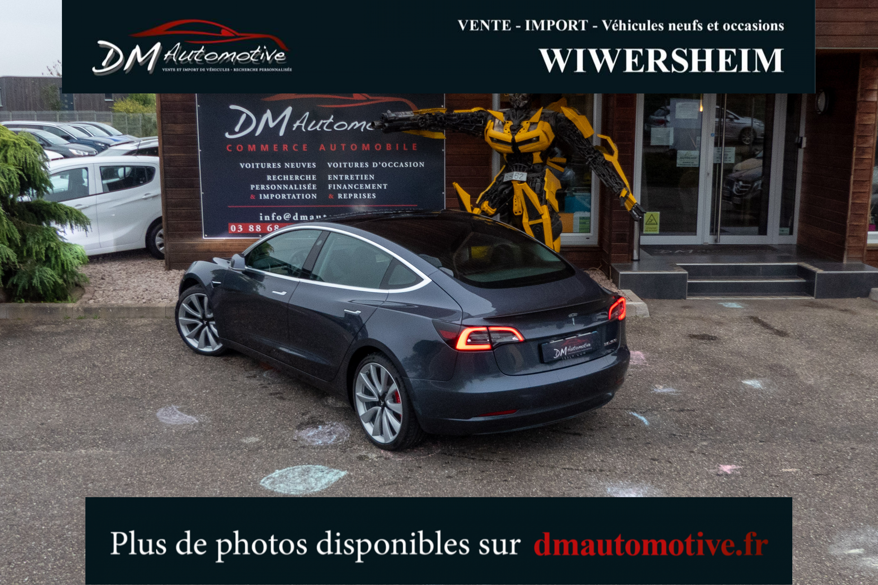 2019 Model 3 Performance Dual Motor AWD Gris foncé