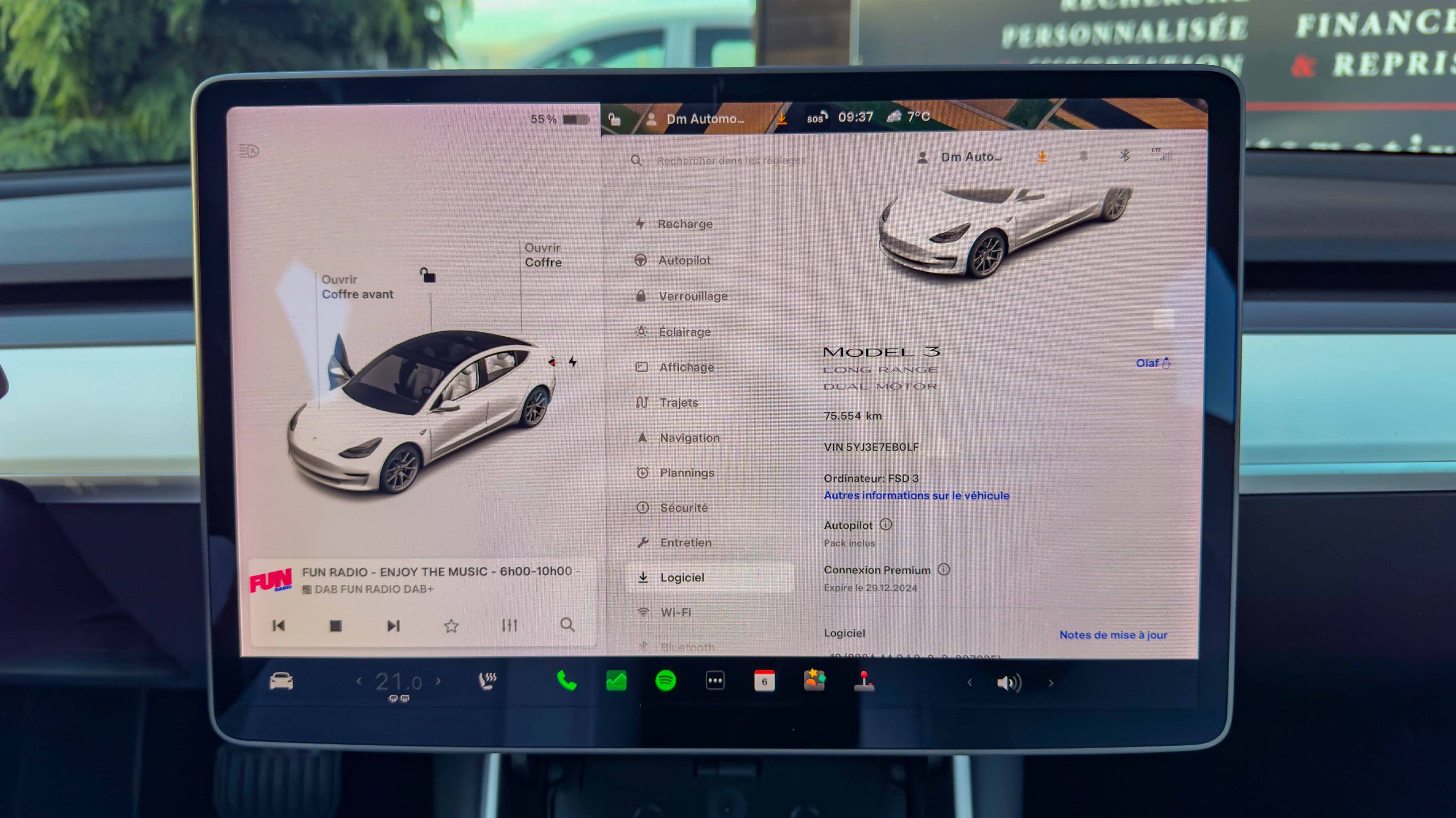 2020 Model 3 Long Range Dual Motor AWD Blanc