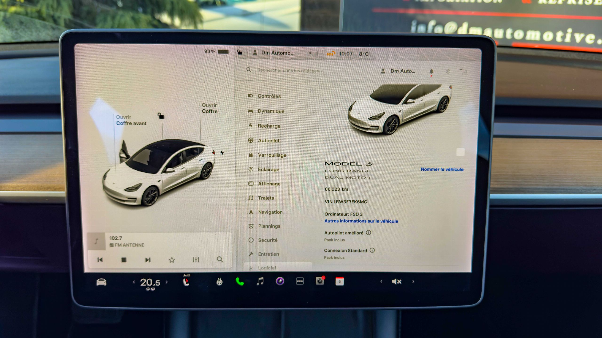 2021 Model 3 Grande Autonomie Dual Motor AWD Blanc