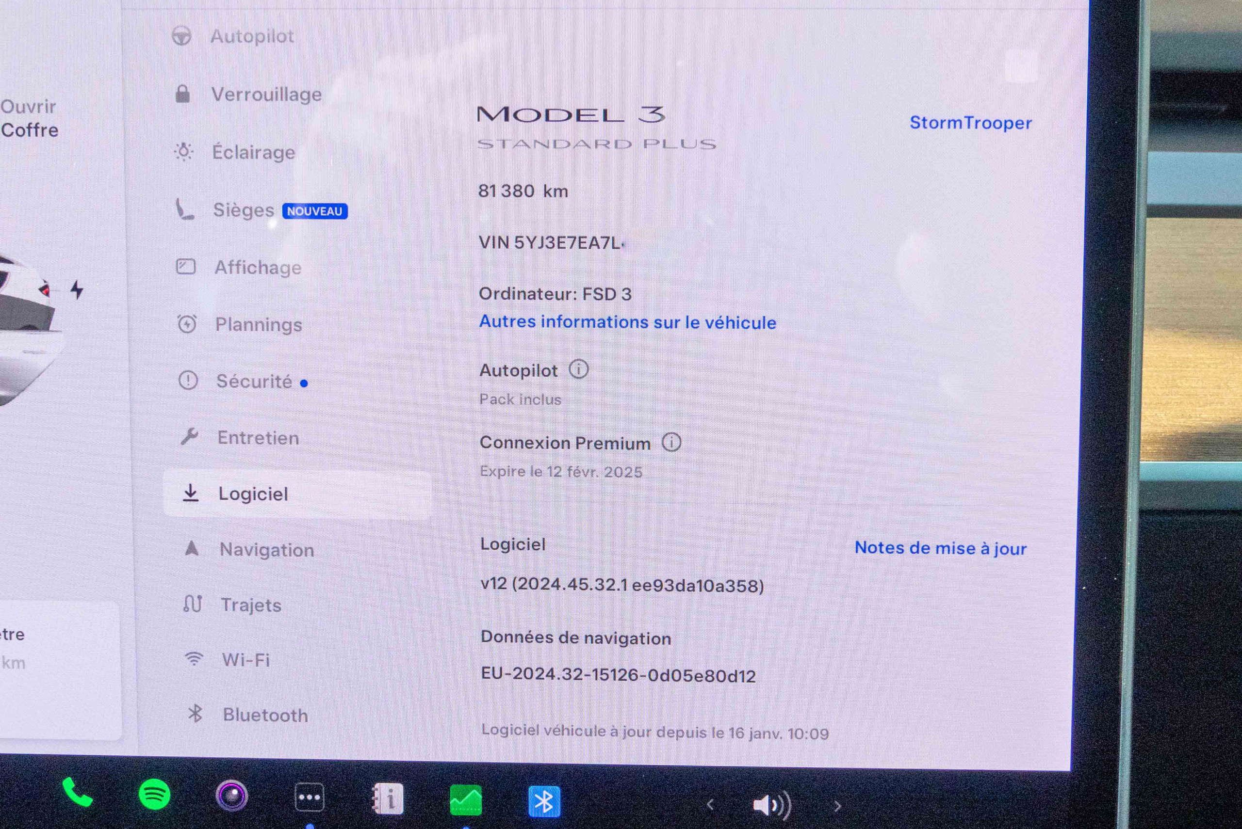 2020 Model 3 Standard RWD Plus Blanc
