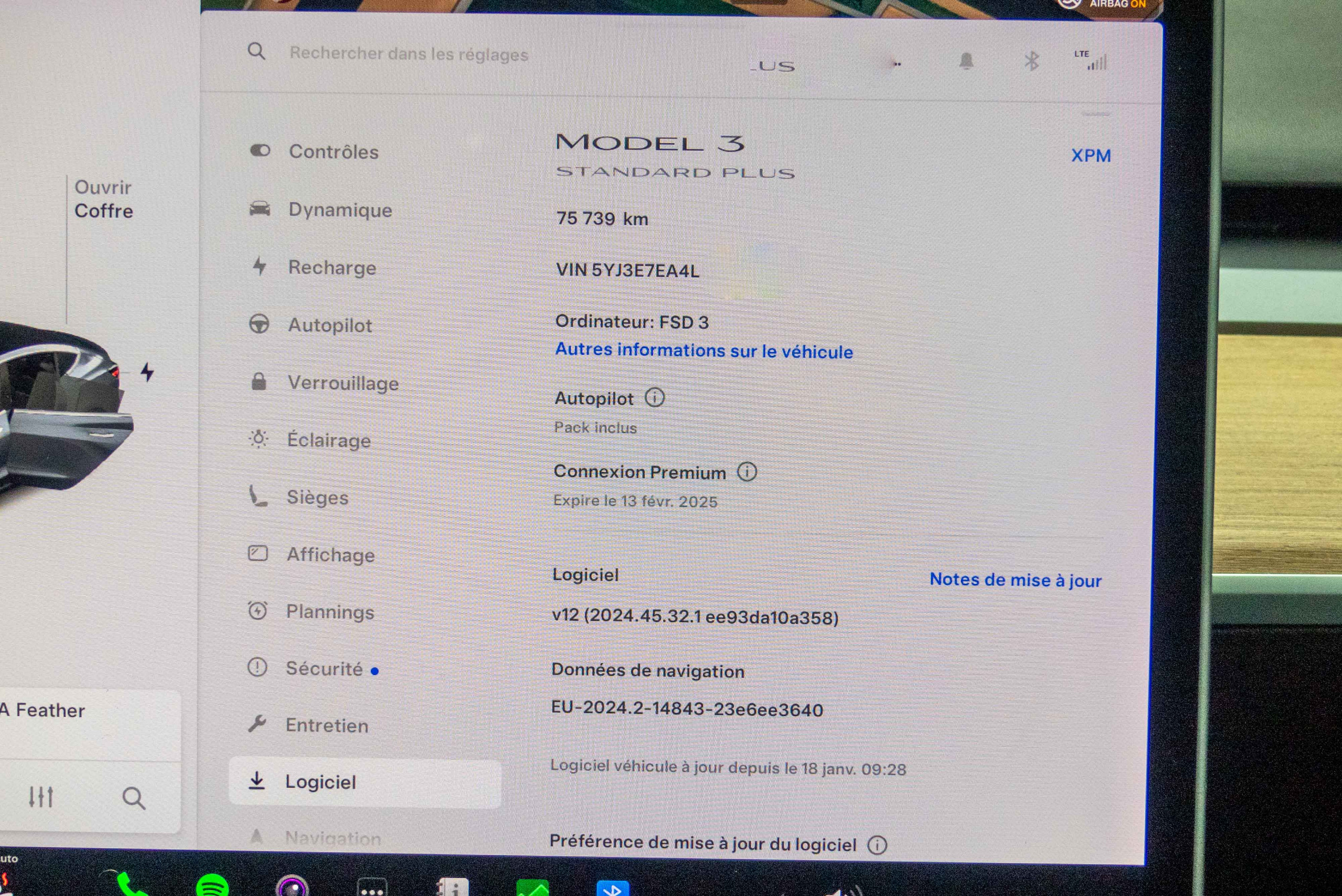 2019 Model 3 Standard RWD Plus Gris foncé
