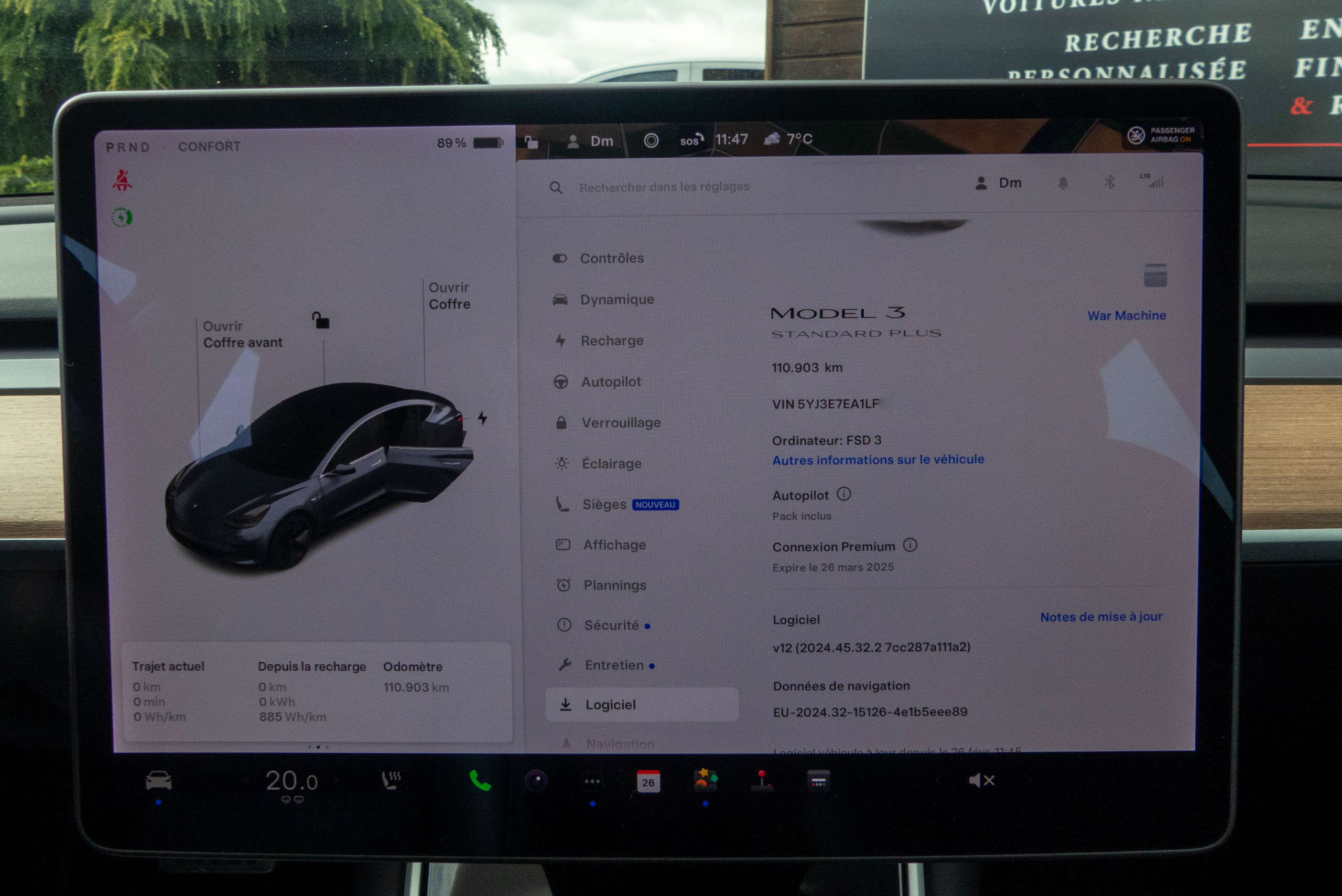 2020 Model 3 Standard RWD Plus Gris foncé
