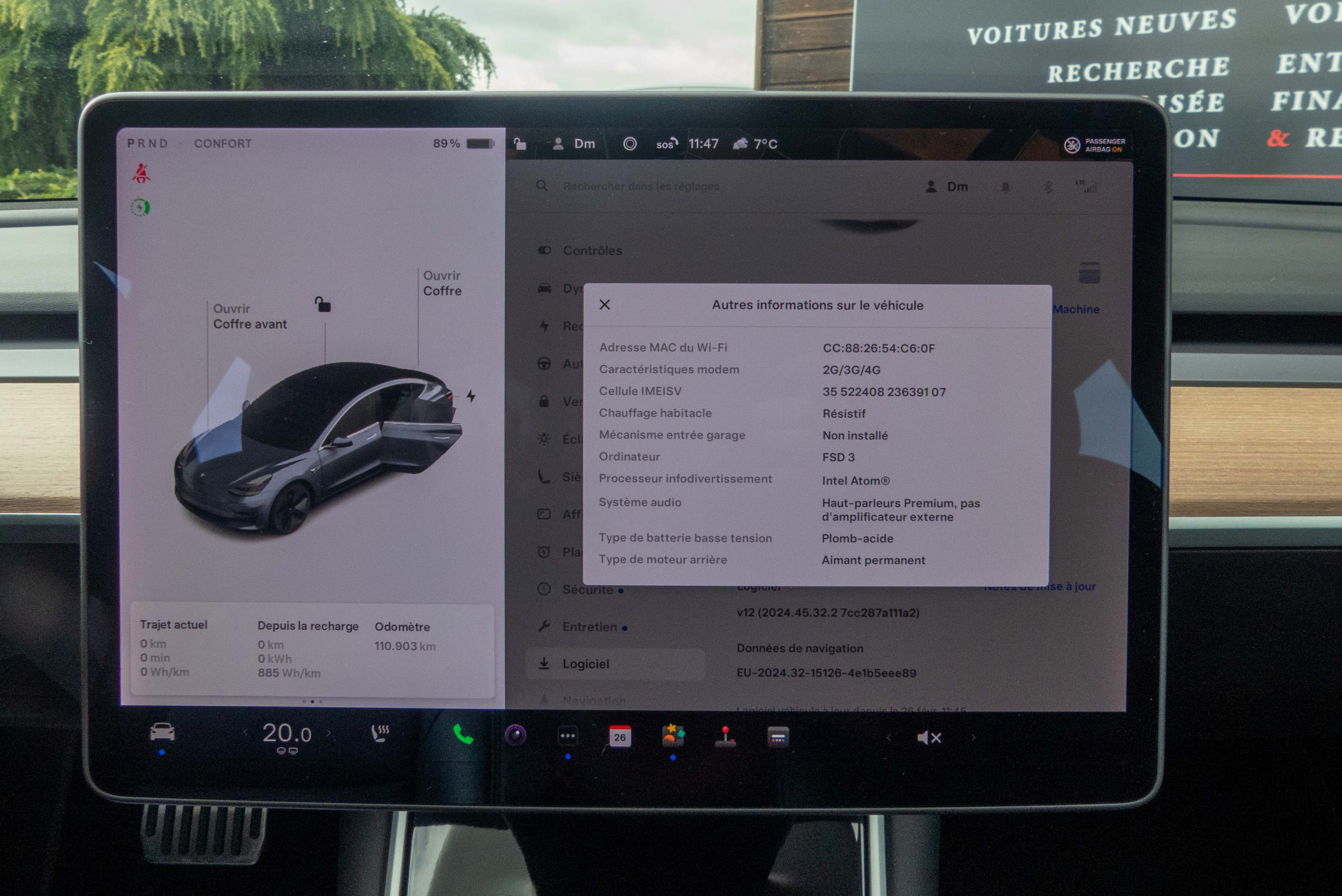 2020 Model 3 Standard RWD Plus Gris foncé