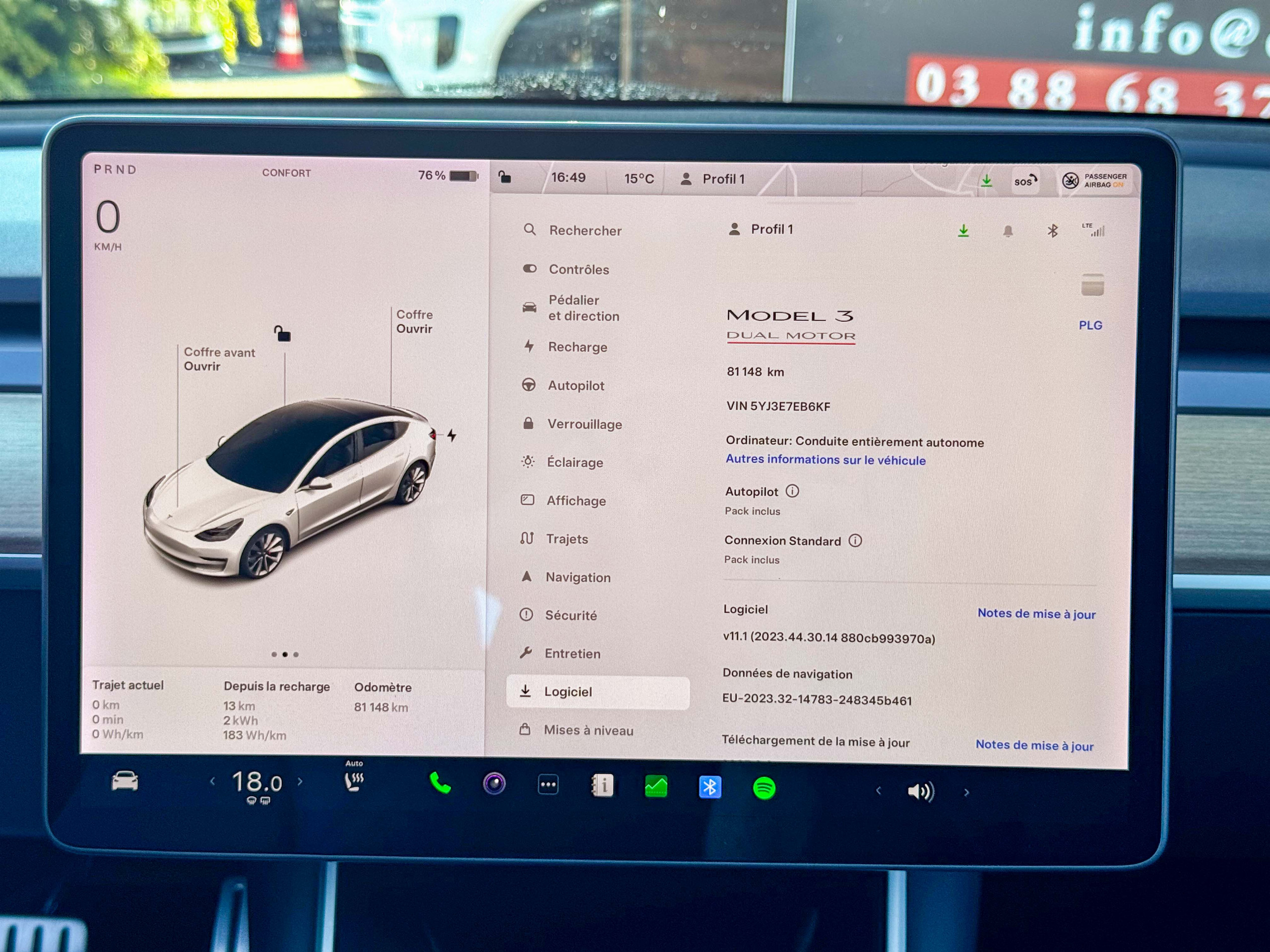 2019 Model 3 Performance Dual Motor AWD Blanc